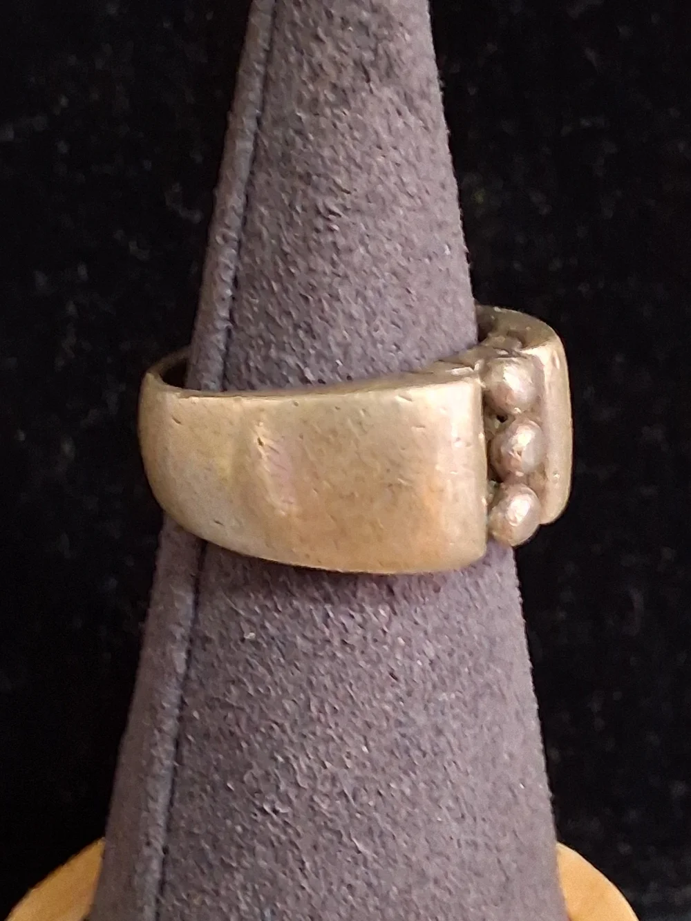 Vintage Taxco Mexican Sterling Silver Brutalist Ring Wide Cigar Band Size 8